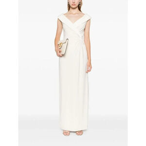 Lauren Ralph Lauren knot-detailed cady maxi dress | Ivory | 14 | NWT